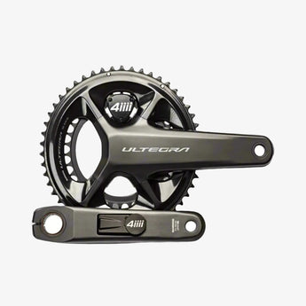 A black 4iiii Ultegra FC8100 Precision 3.0+ Pro Power Meter for bicycles, with dual-sided power measurement crankset and branding visible.
