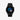 Black smartwatch with a digital display on a white background