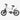 White bicycle with black wheels on a white background