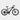 Black bicycle with red accents on a white background