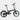 Black folding bicycle on a grey background