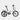 White folding bicycle with black components on a white background