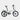 White folding bicycle with black components on a grey background