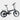 Black folding bicycle on a grey background