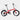 Red folding bicycle on a grey background