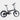 Black folding bicycle on a grey background
