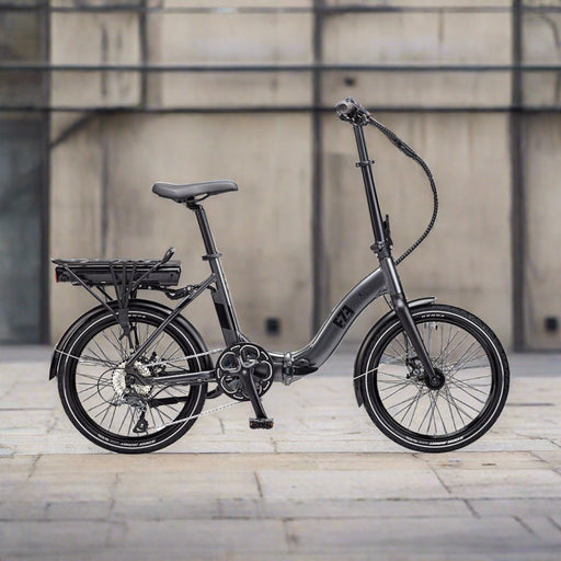 Ezego Fold Low Step Electric Bike, Gunmetal Grey - 60km Range - North Sports Group