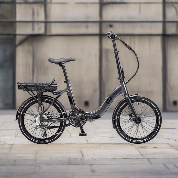 Ezego Fold Low Step Electric Bike, Gunmetal Grey - 60km Range - North Sports Group
