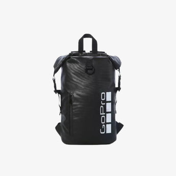 Black backpack with Gopro logo on a white background