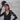 Woman holding a black cap with text about hair care benefits on a gray background