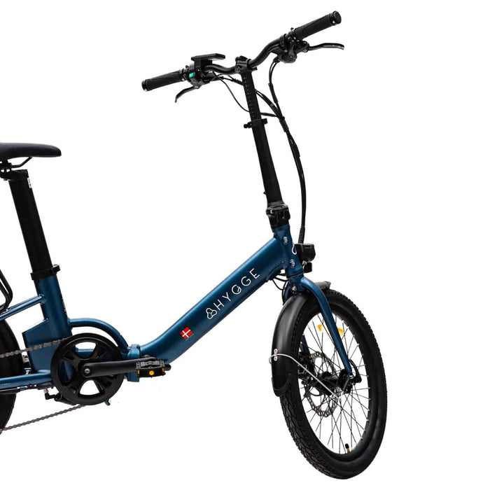 Hygge Virum Step-Through Folding Electric Bike, Navy Blue - North Sports Group