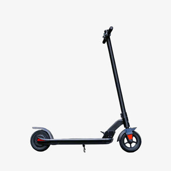 Black electric scooter on a gray background