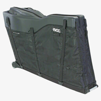 EVOC Road Bike Travel Bag Pro in black color, designed for safe and convenient transportation of road and triathlon bikes.