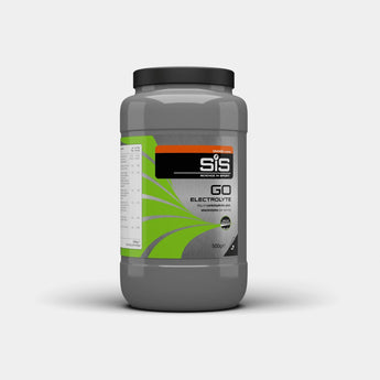 A 10kg tub of SIS GO ELECTROLYTE sports drink electrolyte powder, featuring a gray container with a black lid and a green, black, and orange label, set against a light gray background.