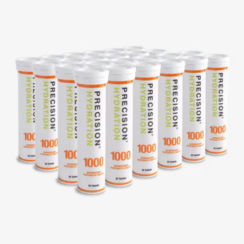 Multiple bottles of Precision Hydration 1000 on a white background