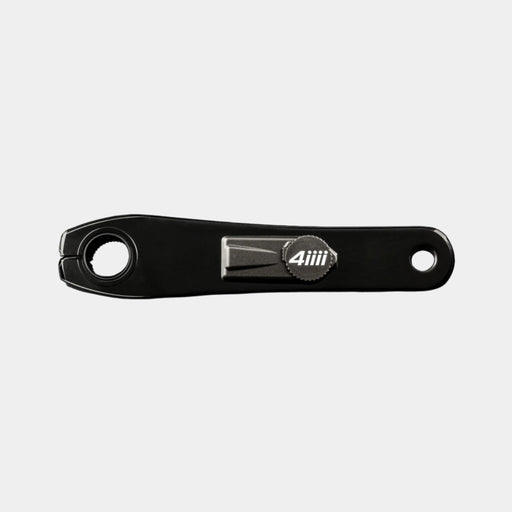 A black 4iiii Dura-Ace 9200 Precision 3.0 power meter for bicycles.