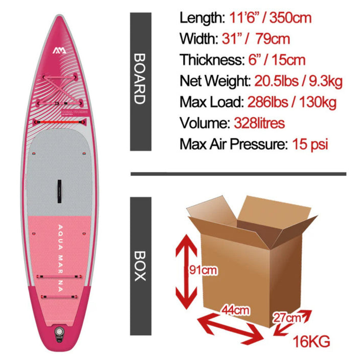 Aqua Marina Coral 11'6" Touring Adventure SUP Combo