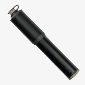 Black Blackburn Mammoth Mini Pump designed for inflating bicycle tires, showing the side view with the hose and head visible.