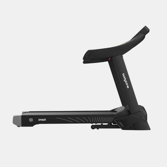 Black treadmill with 'Runtastic' branding on a white background