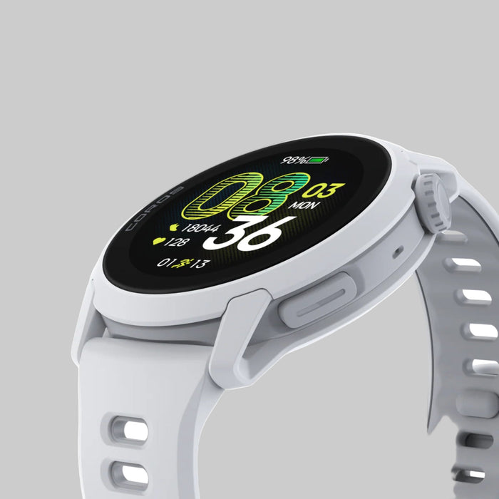 Smartwatch with a white band on a white background