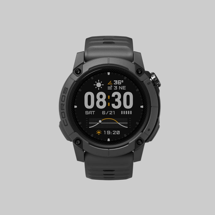 Black smartwatch on a white background