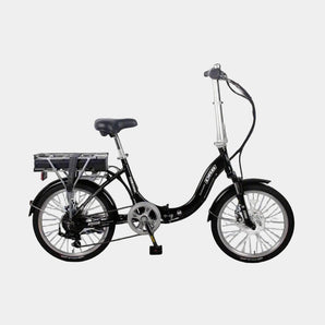 Black electric bike on a white background