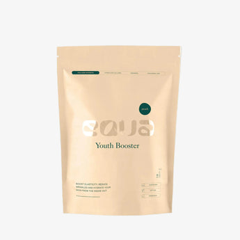 Beige package of 'Youth Booster' by EQUA on a white background
