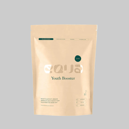 Beige package of 'Youth Booster' by EQUA on a white background