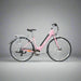 Pink bicycle on a white background