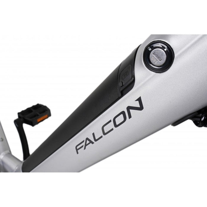 Falcon Horizon Low Step Electric Hybrid Bike, Silver - North Sports Group