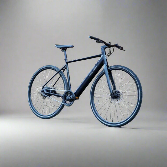 Black bicycle on a white background