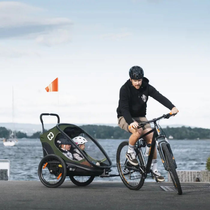 Hamax Outback One Child Bike Trailer, Green & Black