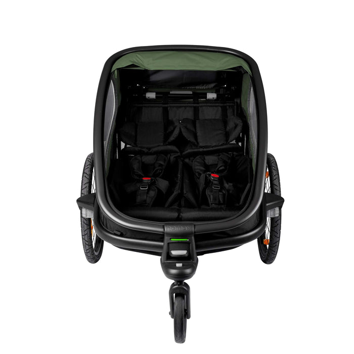 Hamax Outback Twin Child Bike Trailer, Green & Black