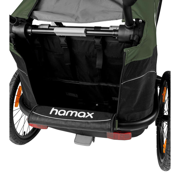 Hamax Outback Twin Child Bike Trailer, Green & Black