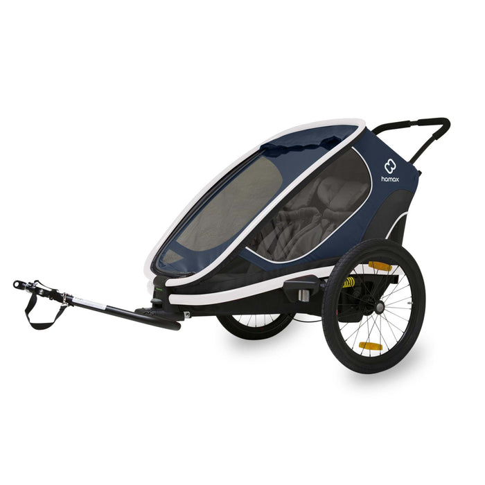Hamax Outback Twin Child Bike Trailer, Navy & White