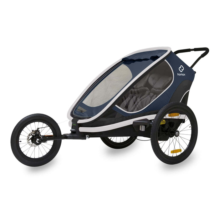 Hamax Outback Twin Child Bike Trailer, Navy & White
