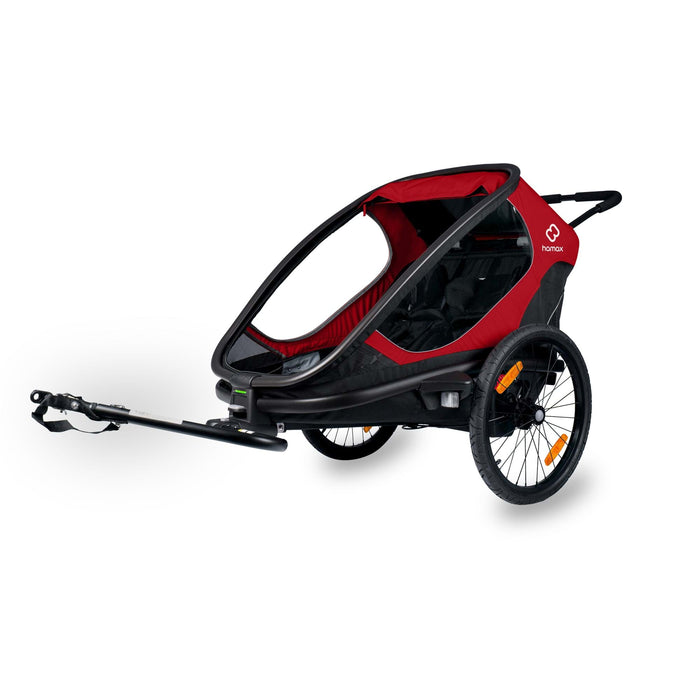 Hamax Outback Twin Child Bike Trailer, Red & Black