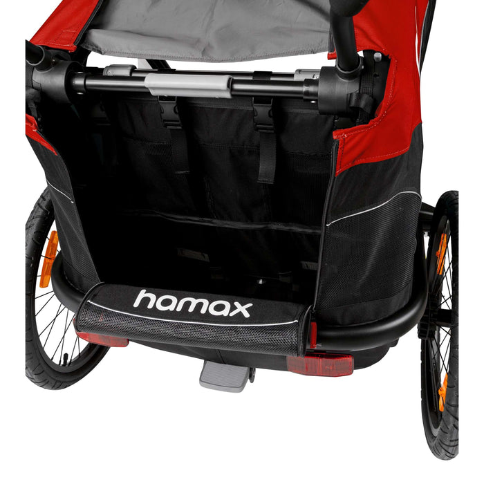 Hamax Outback Twin Child Bike Trailer, Red & Black