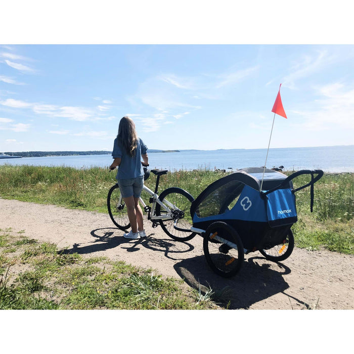 Hamax Traveller Twin Child Bike Trailer, Blue & Grey