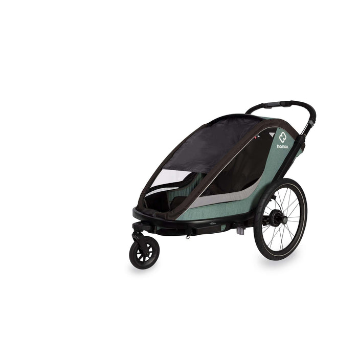 Hamax Cocoon Twin Child Bike Trailer, Green & Black