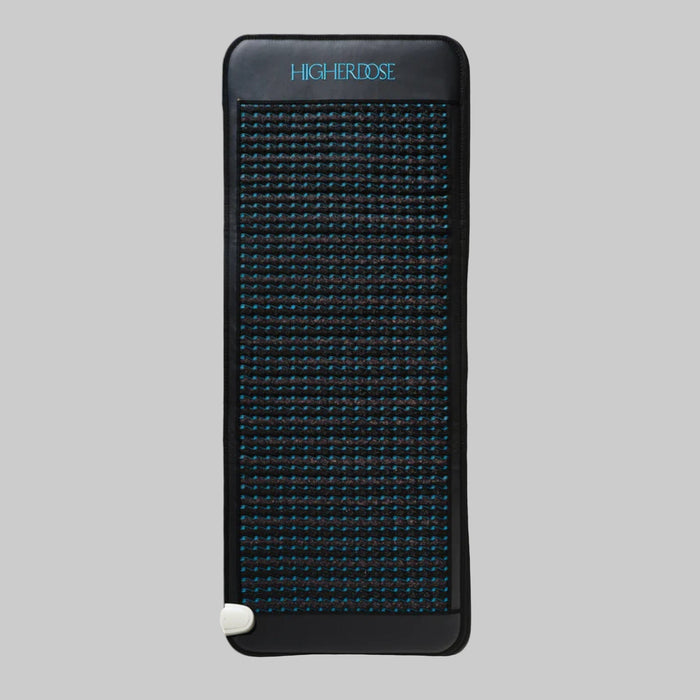 Black grid device with 'HigherDose' branding on a light gray background