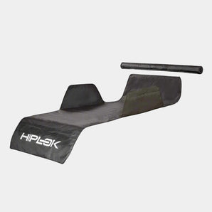 A black HIPLOK RIDE SHIELD designed as a car and bike protector with padded layers, including a storage pocket and a secure wheel holder.
