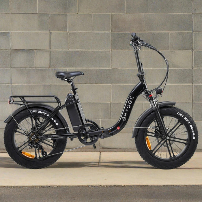 Hygge Vester Step-Through Folding Electric Bike, Onyx Black - North Sports Group