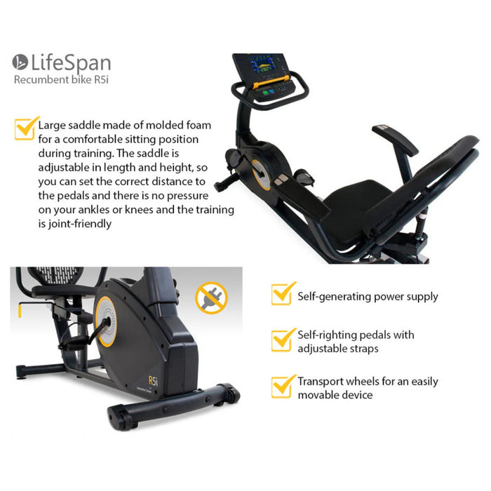 LifeSpan R5i Light Commercial Fitness Recumbent Bike