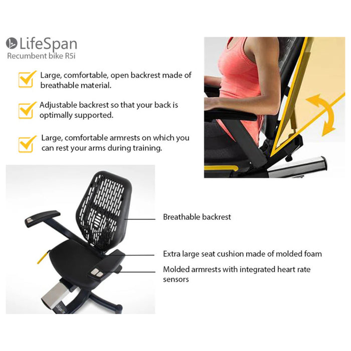 LifeSpan R5i Light Commercial Fitness Recumbent Bike