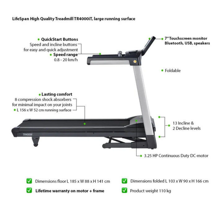 LifeSpan TR4000iT Fitness Treadmill