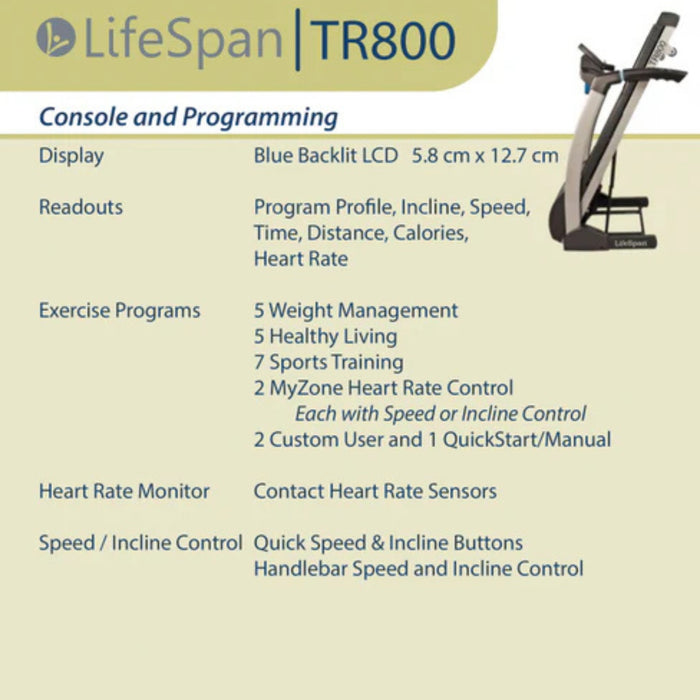 LifeSpan TR800 Fitness Treadmill