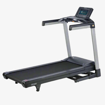 Treadmill with a digital display on a white background