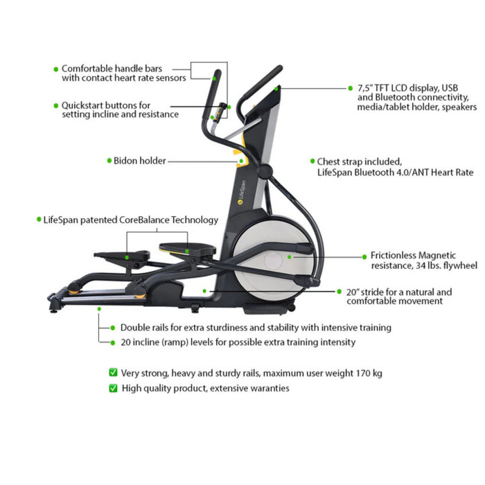 LifeSpan E3i+ Elliptical Cross trainer