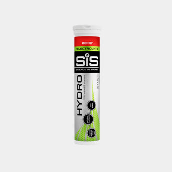 A single tube of SIS Hydro electrolyte tablets in Berry flavor, shown against a solid light gray background.